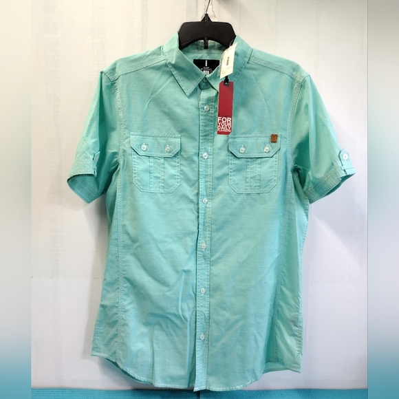 i Jeans by Buffalo Macarthy Men’s Shirt Button Up Short Sleeve Size M - Picture 1 of 6